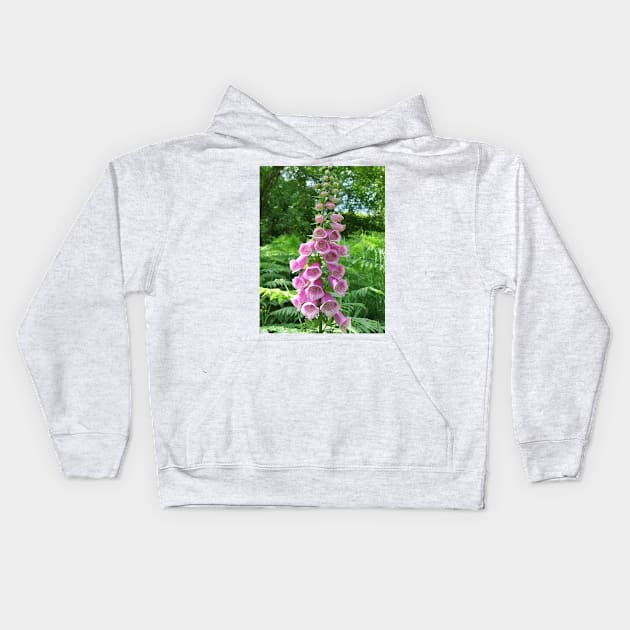 Pink Foxglove Kids Hoodie by pinkal